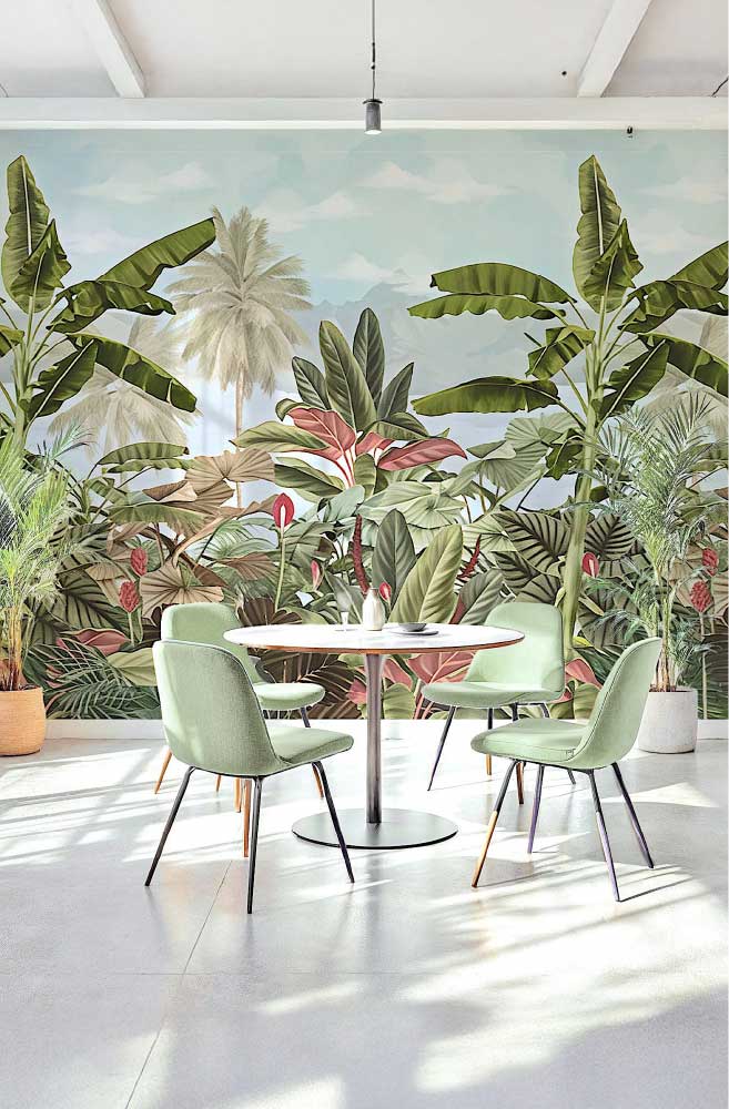 Exotic Tropical Wallpaper for Pantry and Dining Room